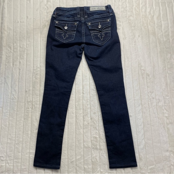 Rock Revival Jessica Curvy Mid Rise Sz 26 Womens Skinny Embellished Rhinestone - Picture 10 of 15